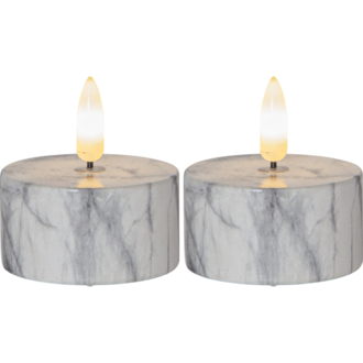 LED Värmeljus 2-pack Flamme Marble