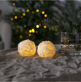 LED Blockljus 2-pack Snowball