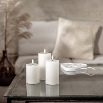 LED Blockljus 3-pack Flamme Charge