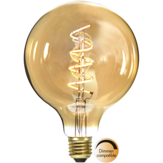 LED-lampa E27 G125 Decoled Spiral Amber