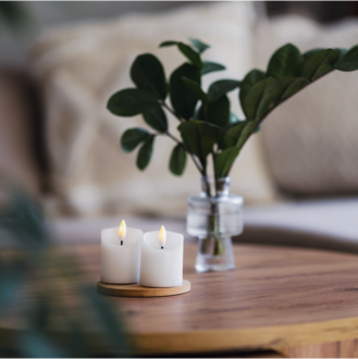 LED Blockljus Flamme Rustic