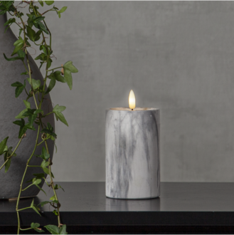 LED Blockljus Flamme Marble