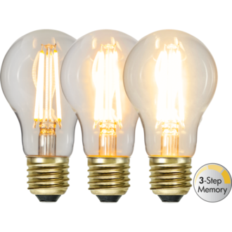 LED-lampa E27 A60 Soft Glow 3-step memory