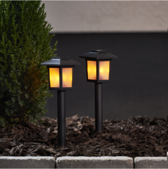 Solcellspollare 2-pack Flame Mini
