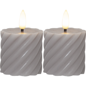 LED Blockljus 2-pack Flamme Swirl