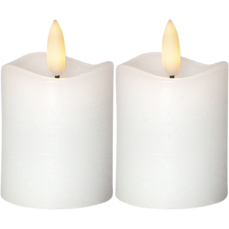 LED Blockljus 2-pack Flamme