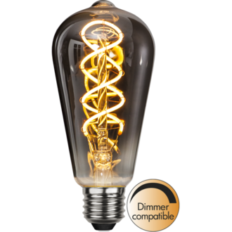 LED-lampa E27 ST64 Decoled Spiral Smoke