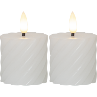 LED Blockljus 2-pack Flamme Swirl