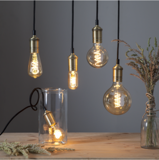 LED-lampa E27 G95 Decoled Spiral Amber