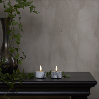 LED Värmeljus 2-pack Flamme Marble