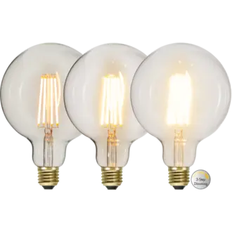 LED-lampa E27 G125 Soft Glow 3-step 