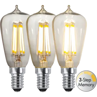 LED-lampa E14 ST38 Clear 3-step Memory