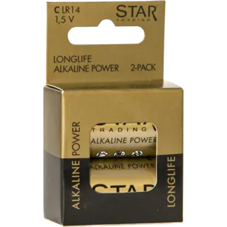 Batteri 2-pack C 1,5V Power Alkaline