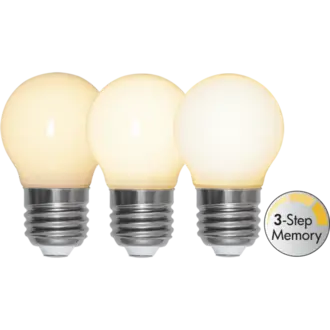 LED-lampa E27 G45 Opaque Filament RA90 3-step memory