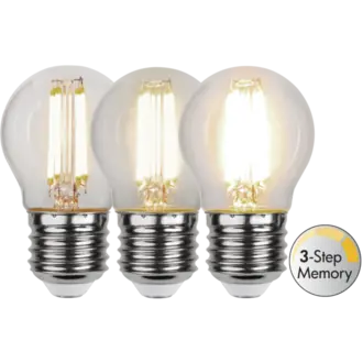 LED-lampa E27 G45 Clear 3-step memory