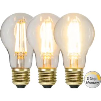 LED-lampa E27 A60 Soft Glow 3-step memory