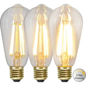 LED-lampa E27 ST64 Soft Glow 3-step 